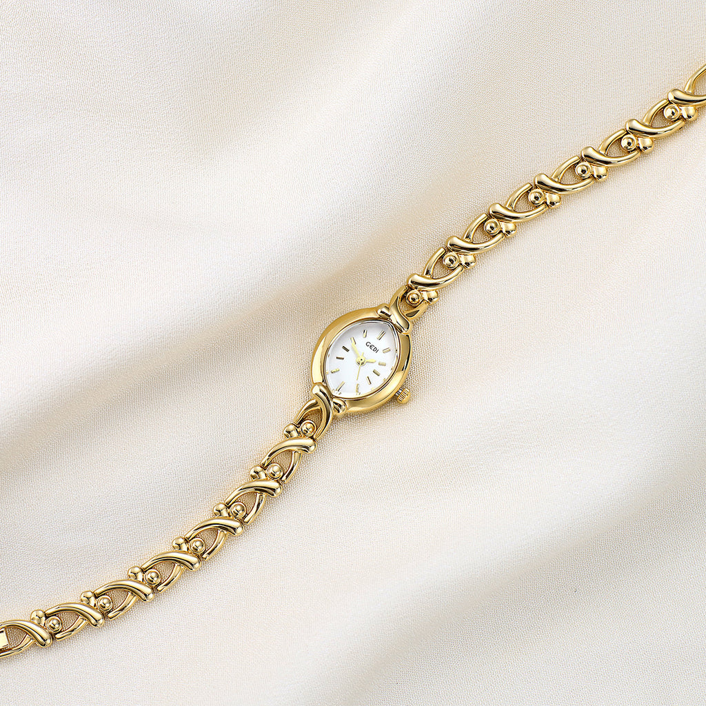 Damen-Quarzuhr – schlankes Design mit Metallband