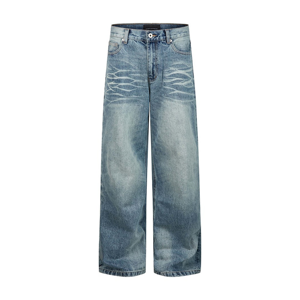Distressed Washed Denim Jeans
