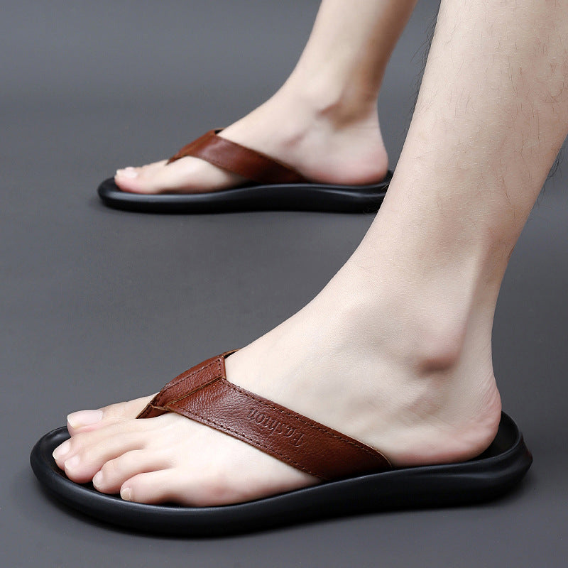 Lässige Leder-Flip-Flops für Herren