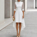 Midi-Kleid mit 3/4-Ärmeln und Mesh
