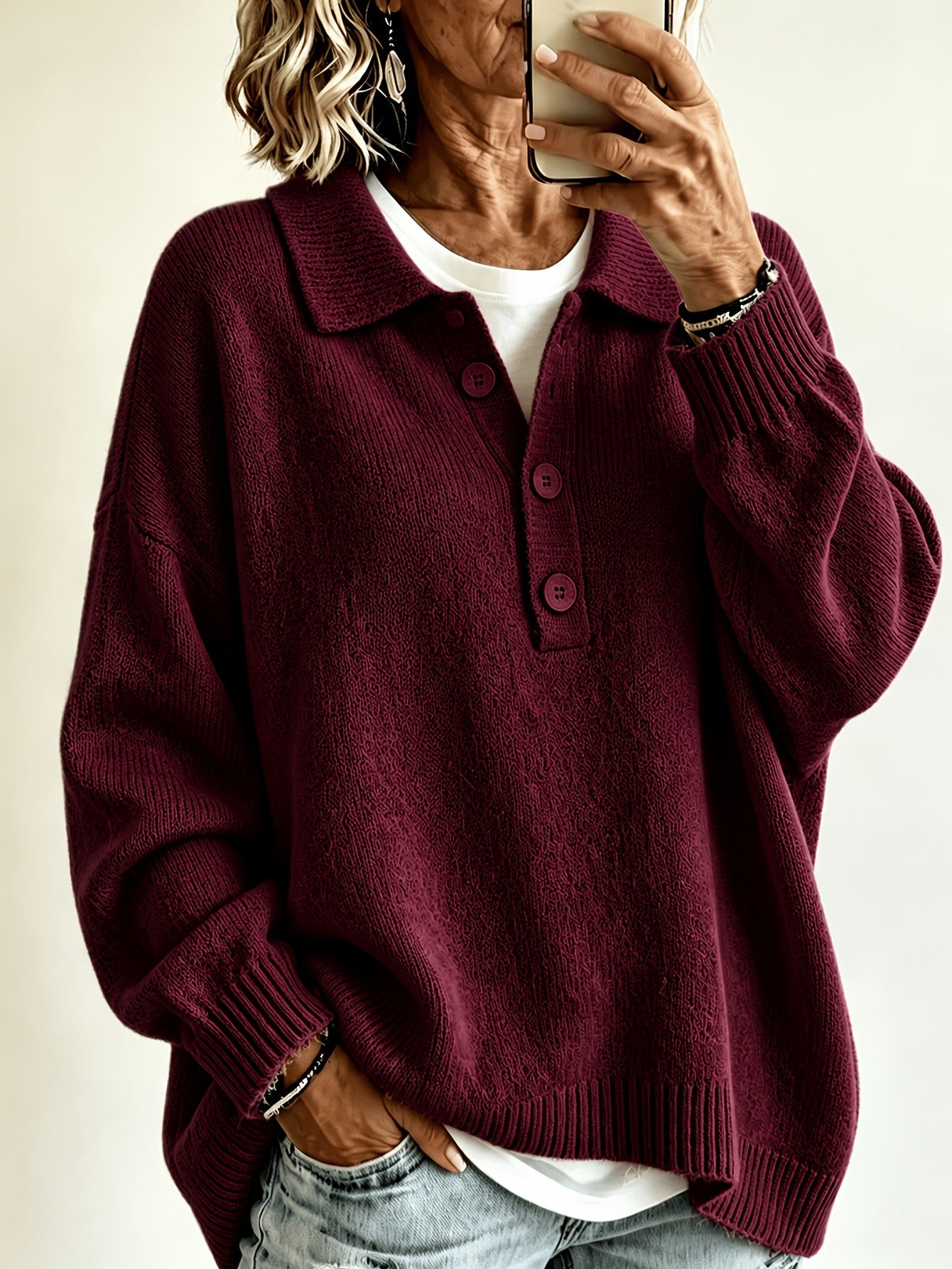 Damen Pullover Cardigan