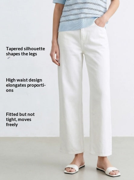 Baumwollhosen, loose, high-waist