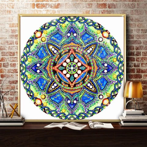 Mandala Diamond Painting, grün-blau – Bild 4 | LuxeStyle