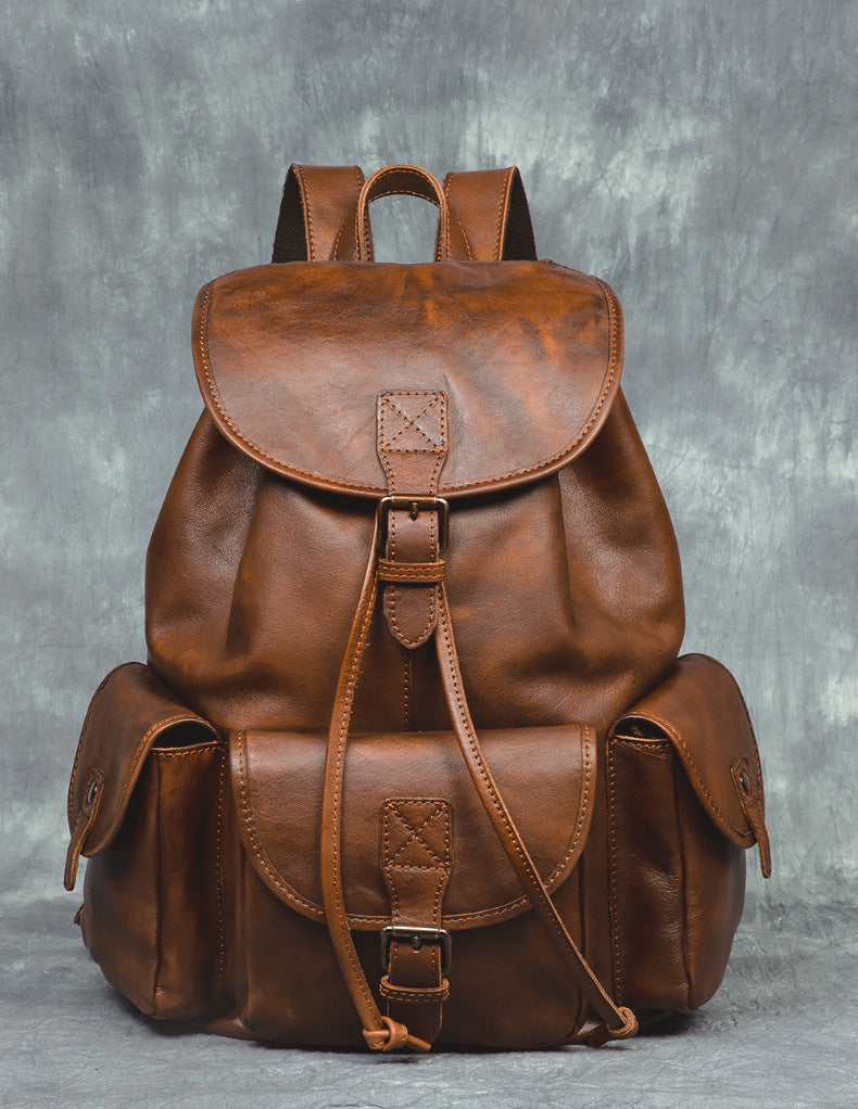 Echtes Leder Retro Rucksack – Bild 5 | LuxeStyle