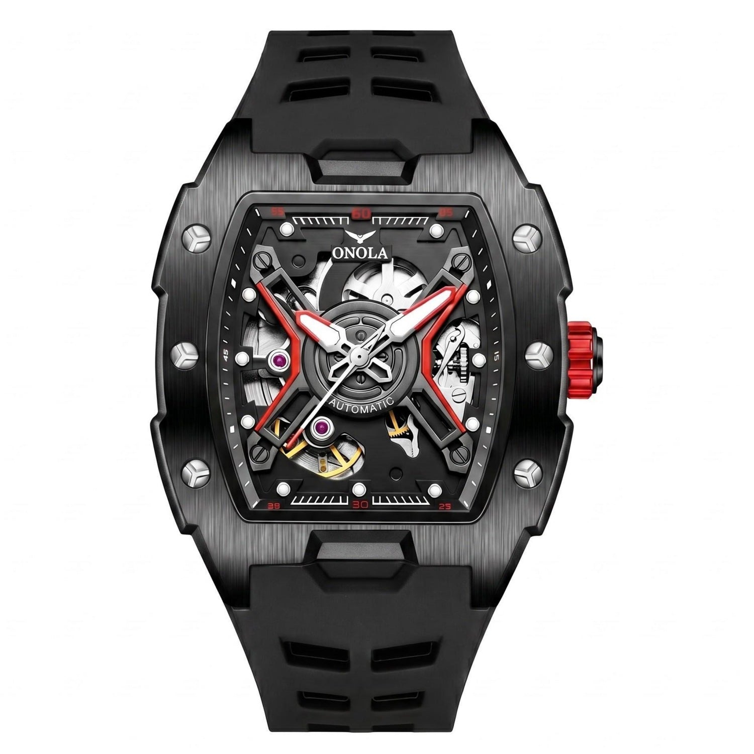 Automatische Herrenuhr mit Silikonarmband