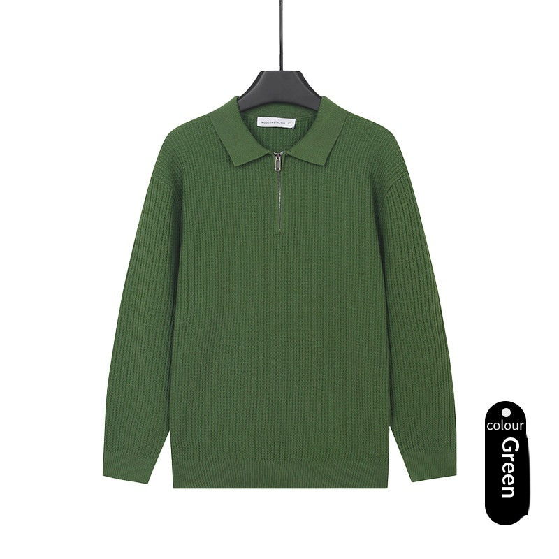 Herren Strickpullover mit Reissverschluss-Polo – Bild 2 | LuxeStyle