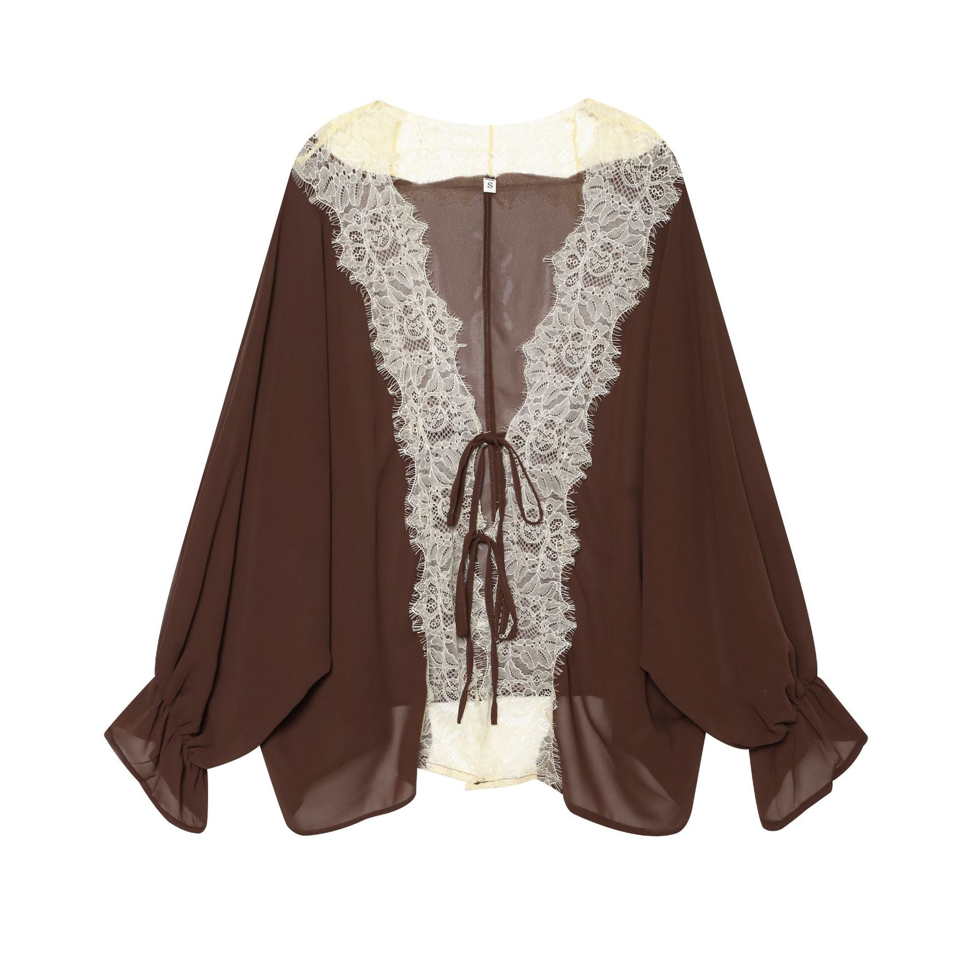 Leichte Bluse mit Spitze und Bindedetail