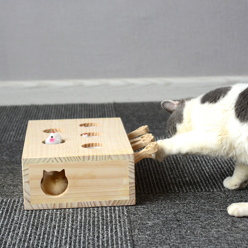 Spiel-Gopher für Katzen aus Holz
