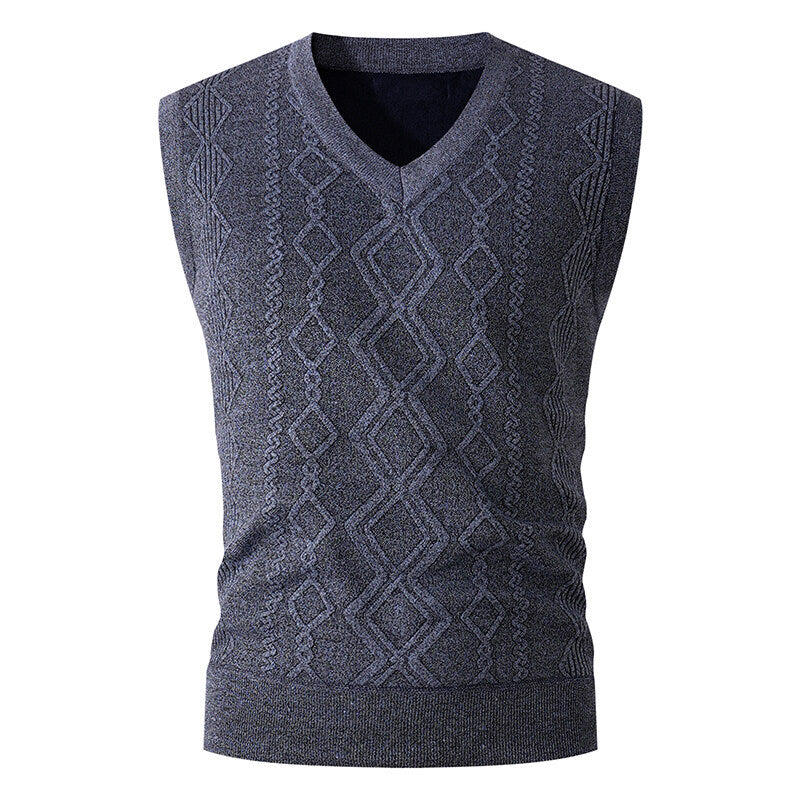 Trendiges V-Neck Fleece-Gilet für junge Männer – Bild 4 | LuxeStyle
