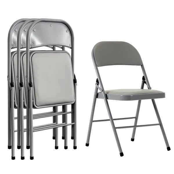 4er-Set klappbare Stühle, Grau – Ansicht 5