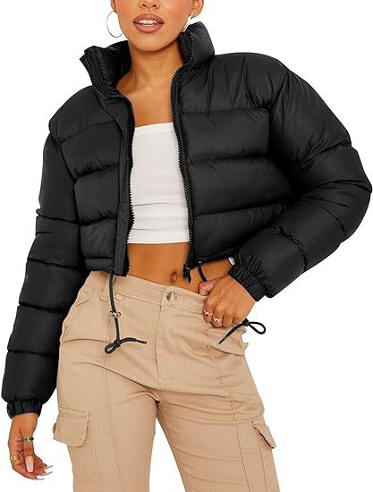 Weisser Pufferjacke mit Seitentasche – Bild 6 | LuxeStyle