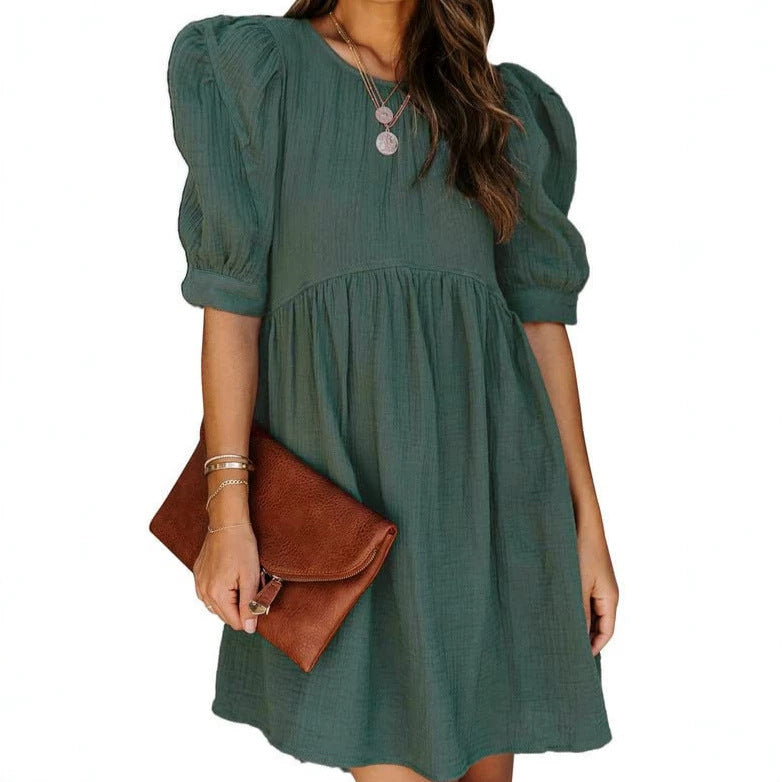 A-Linien Strickkleid mit 3/4-Ärmeln