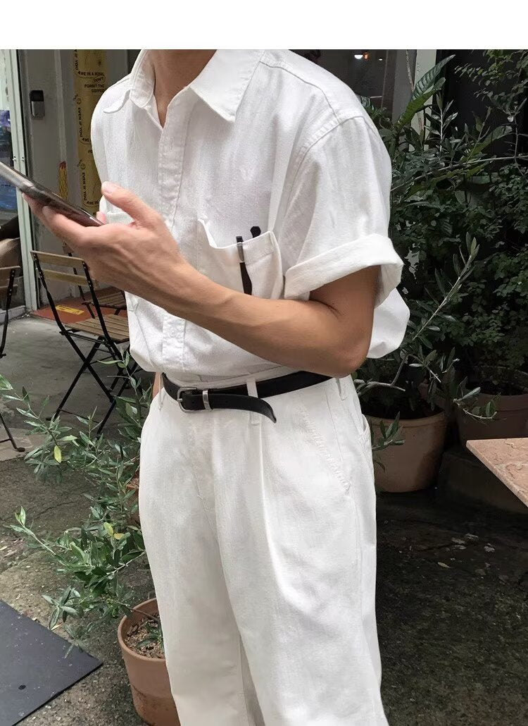 Japanisches Kurzarmhemd für Herren – Bild 8 | LuxeStyle