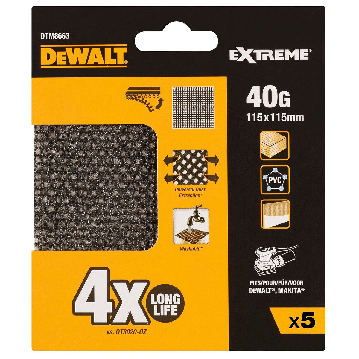Schleifblatt für Schleifmaschine Dewalt Schleifblätter 40 g 5 Stück