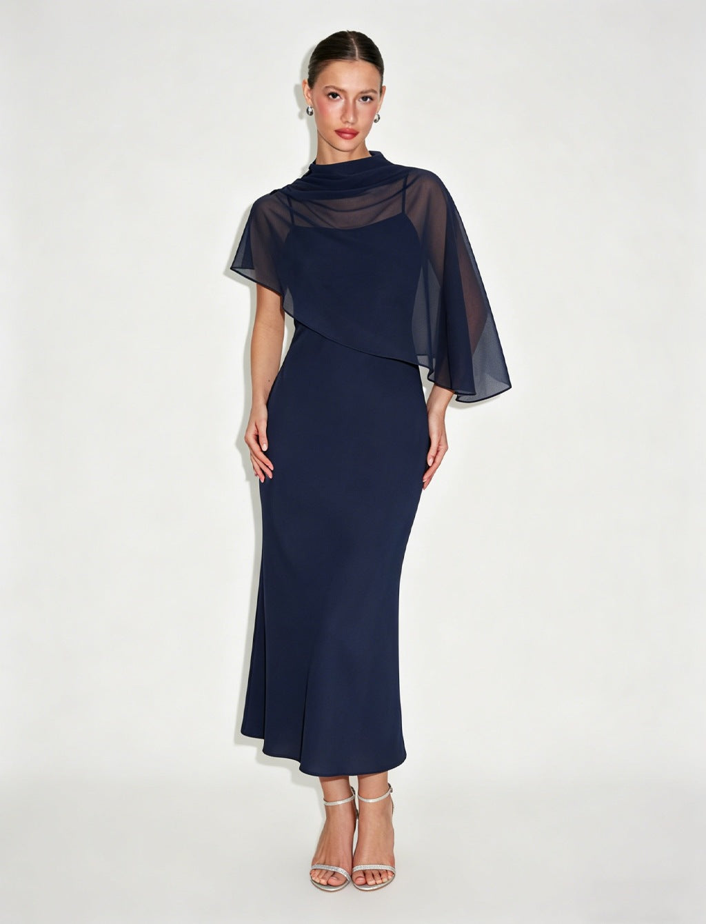 Leicht Luxus Schulterumhangkleid Damen