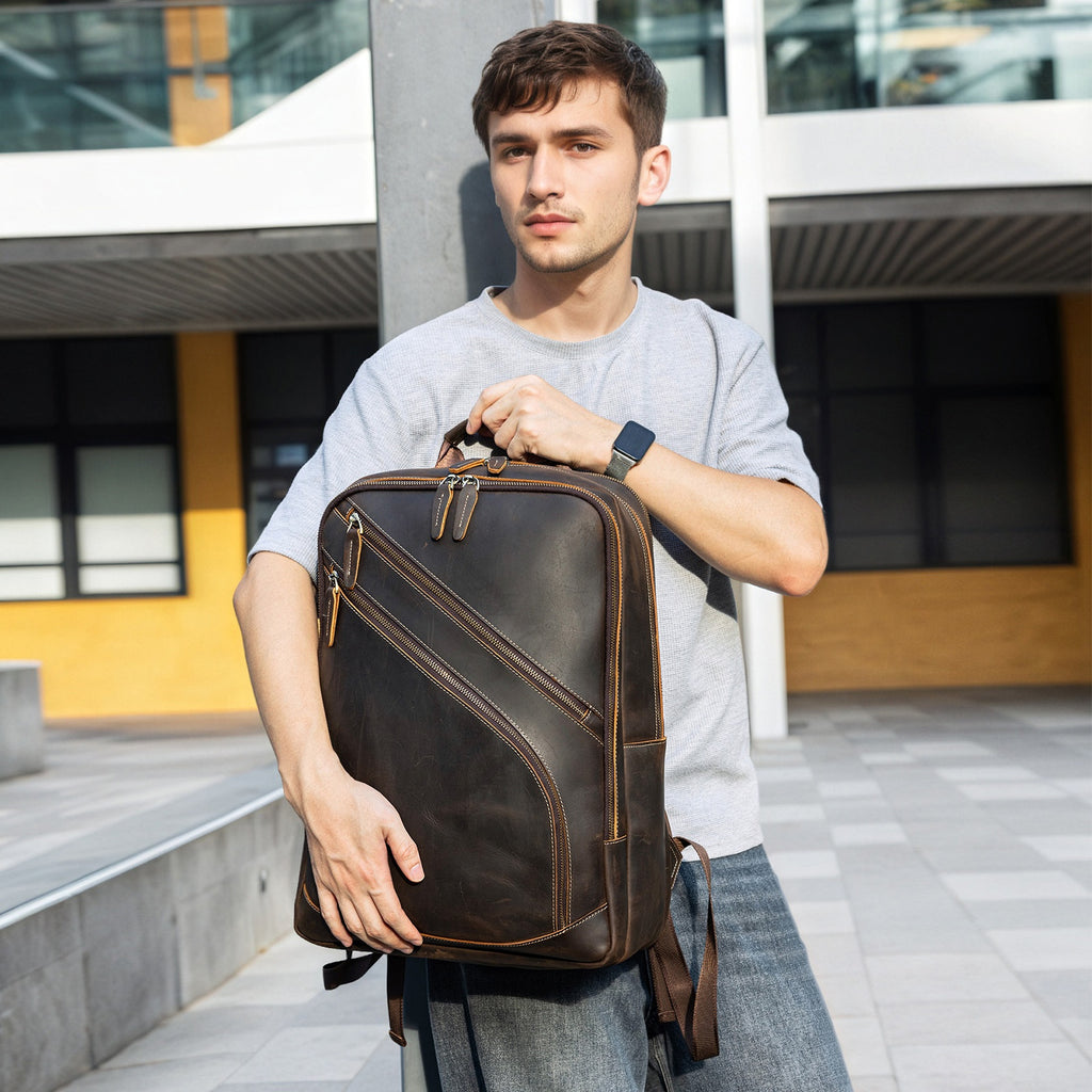 Rucksack aus Crazy Horse Leder für Herren