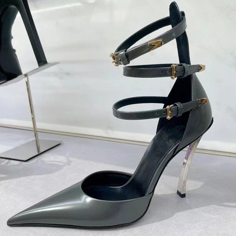 Elegante spitze Lackleder-Sandalen mit hohem Absatz – Bild 9 | LuxeStyle