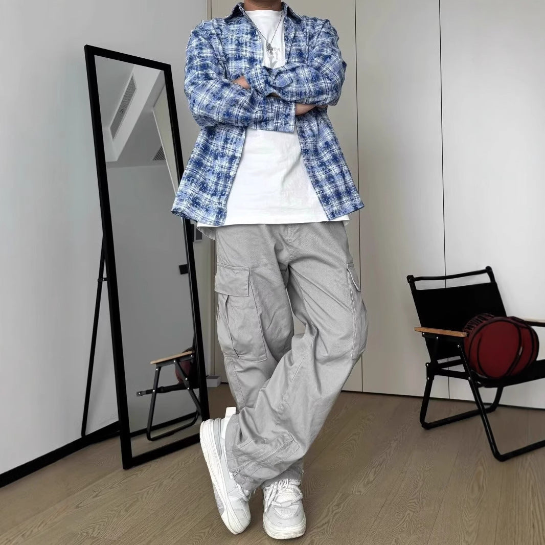 Langärmliges lockeres Shirt in Blau – Bild 6 | LuxeStyle