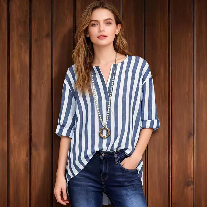 Damen Bluse mit Streifenmuster – Bild 3 | LuxeStyle