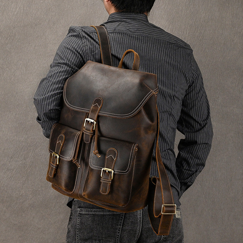 Retro Leder-Rucksack