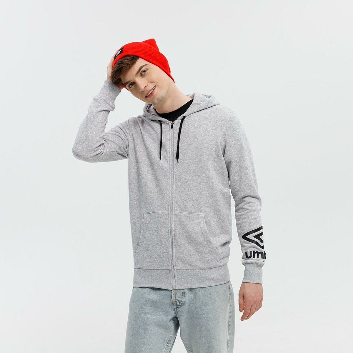 Herren Sweater mit Kapuze FW TERRACE ZIP HOODIE Umbro 66063U 263 Grau – LuxeStyle Schweiz