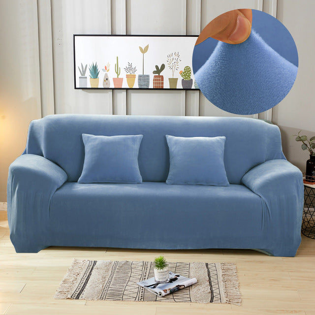 Elastischer Anti-Rutsch Sofaüberzug aus Plüsch – Bild 2 | LuxeStyle