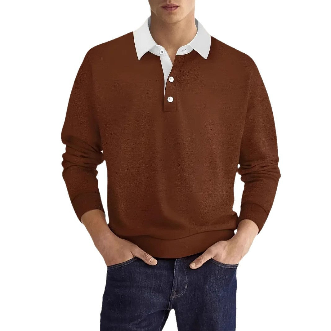 Unifarbenes Langarmshirt für Herren – Bild 2 | LuxeStyle