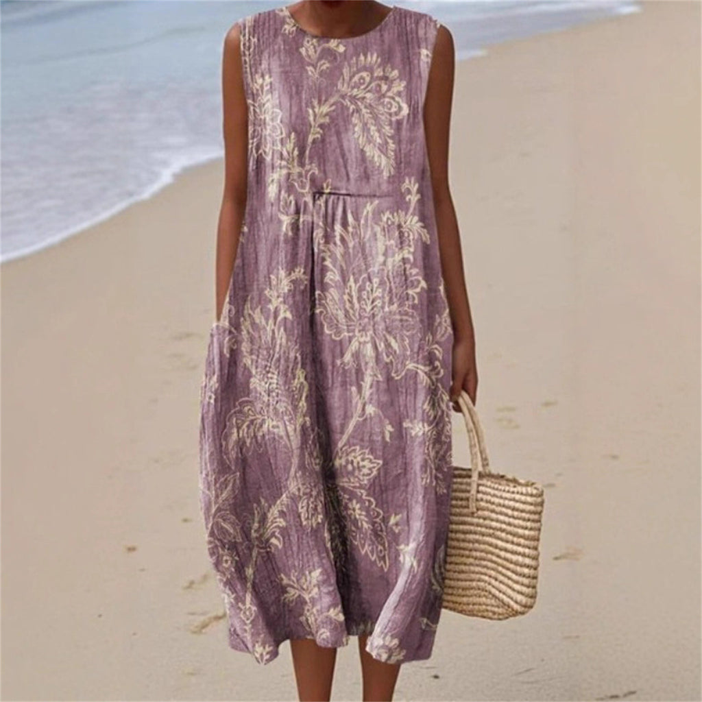 Ärmelloses Casual Maxikleid mit Print | LuxeStyle