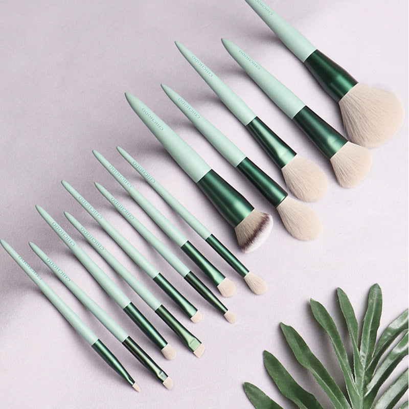13-teiliges Make-up Pinselset Grün