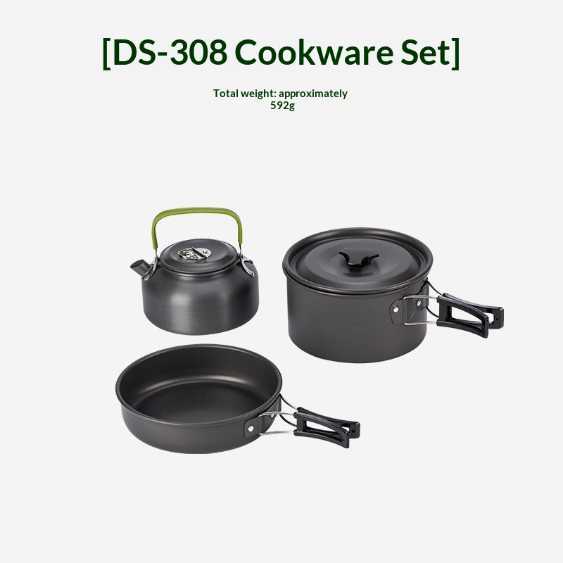 Antihaft-Camping-Kochset mit Pfanne – Ansicht 6