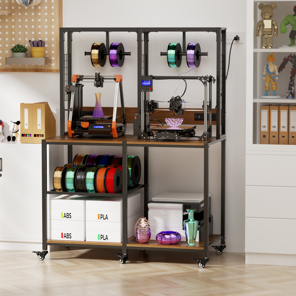 Doppelter 3D-Drucker-Ständer mit Filament-Lagerung