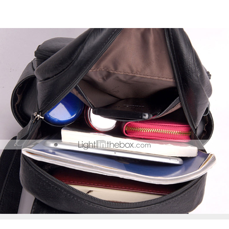 Leder- und Schaffell-Rucksack für Damen – Bild 2 | LuxeStyle