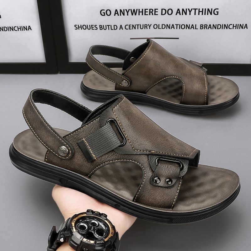 Herren Leder-Sandalen mit dicker Sohle