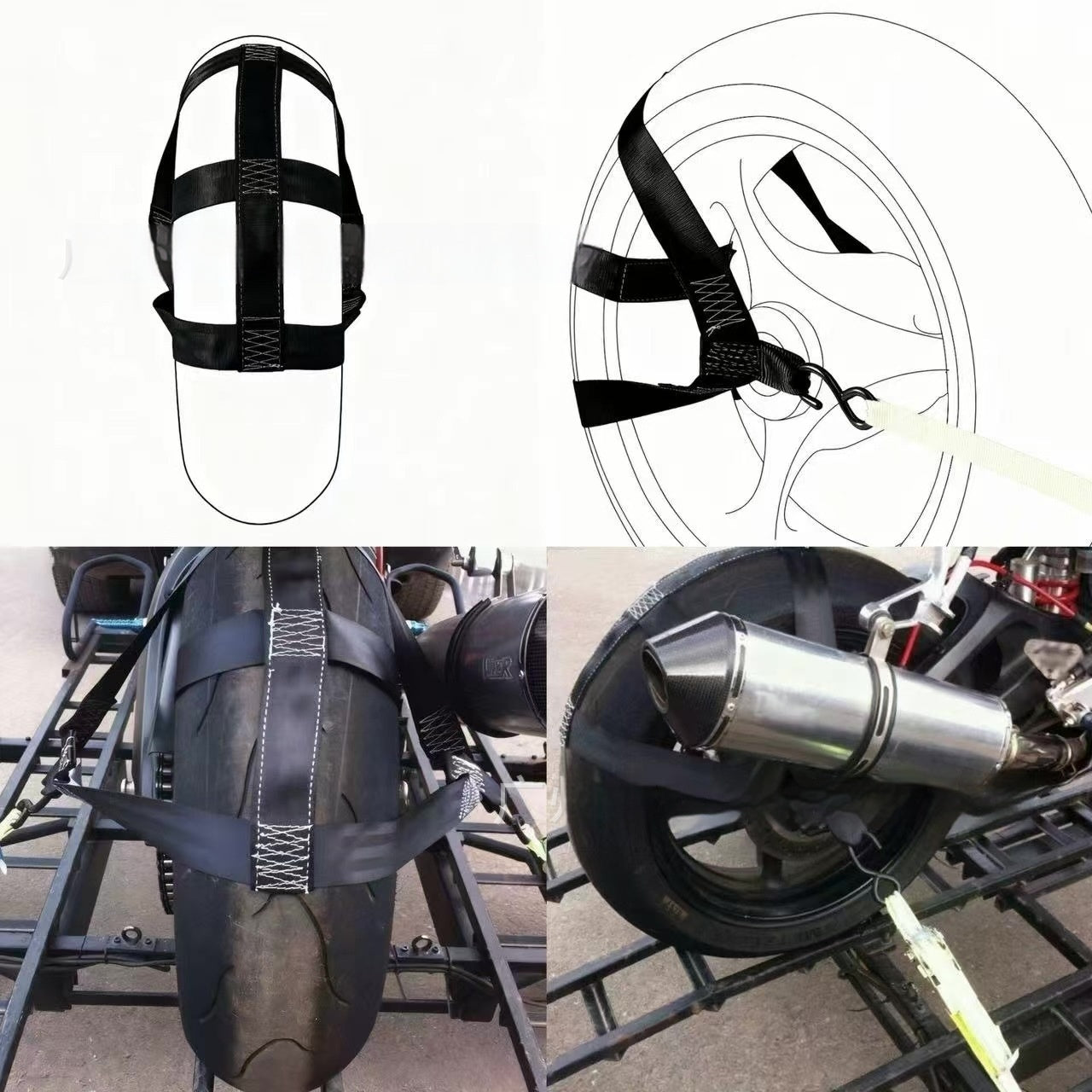 Motorrad Reifen-Spanngurt