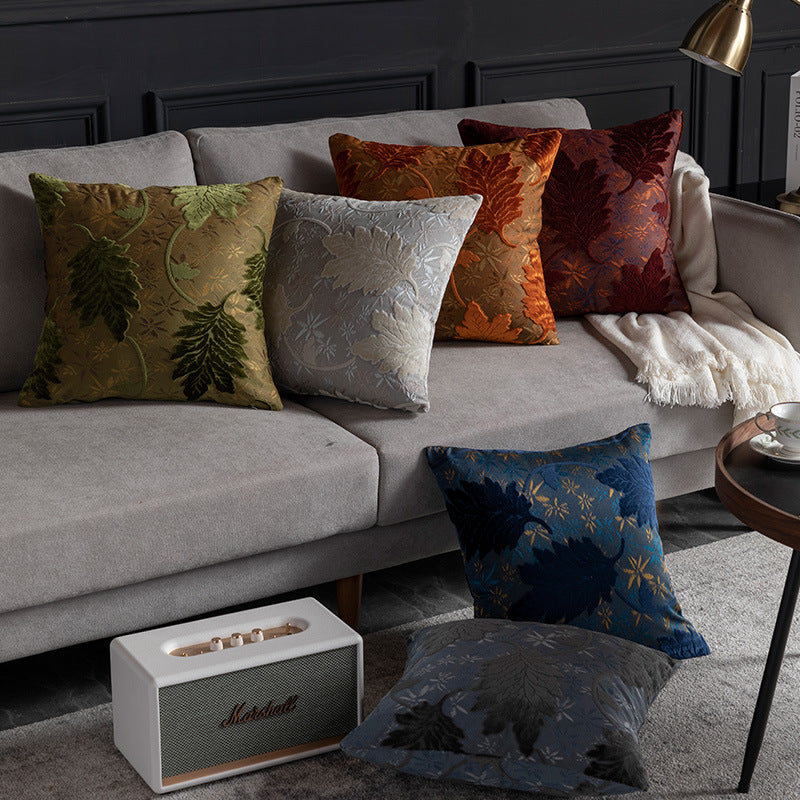 Jacquard Kissenbezug mit Blumenmuster