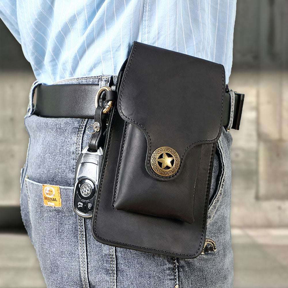 Herren-Gürteltasche aus echtem Vollnarbenleder
