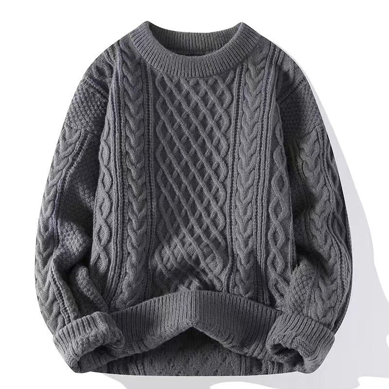 Fleecegefütterter Rundhals-High-Neck Pullover