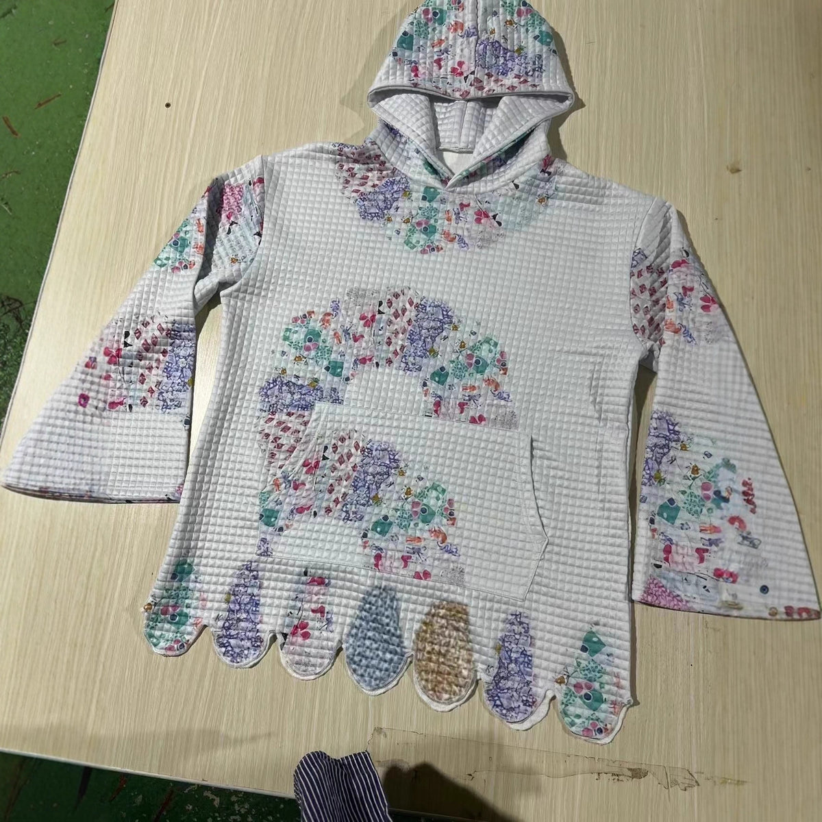 Damen Karo-Print-Hoodie