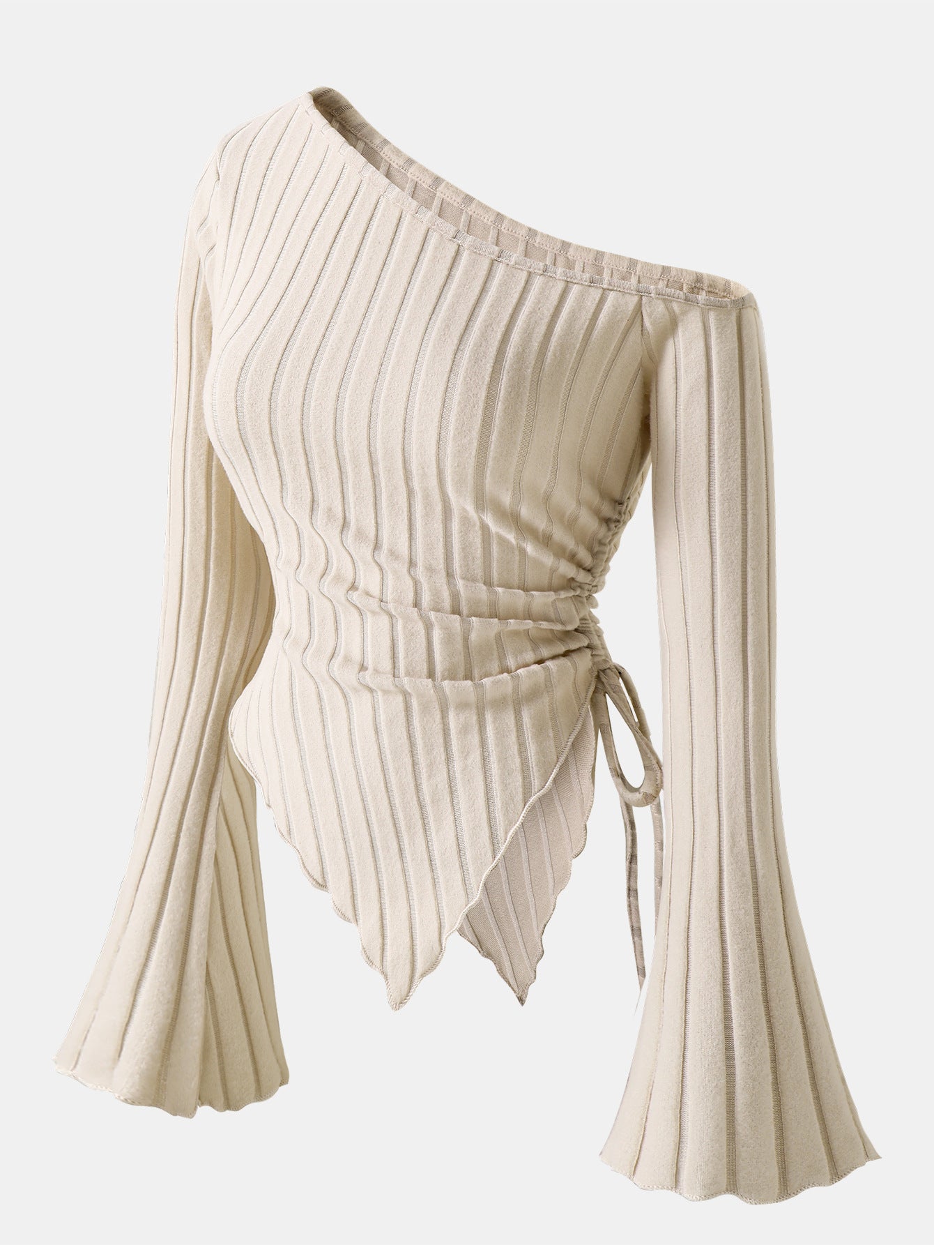 Off-Shoulder Shirt mit asymmetrischem Saum
