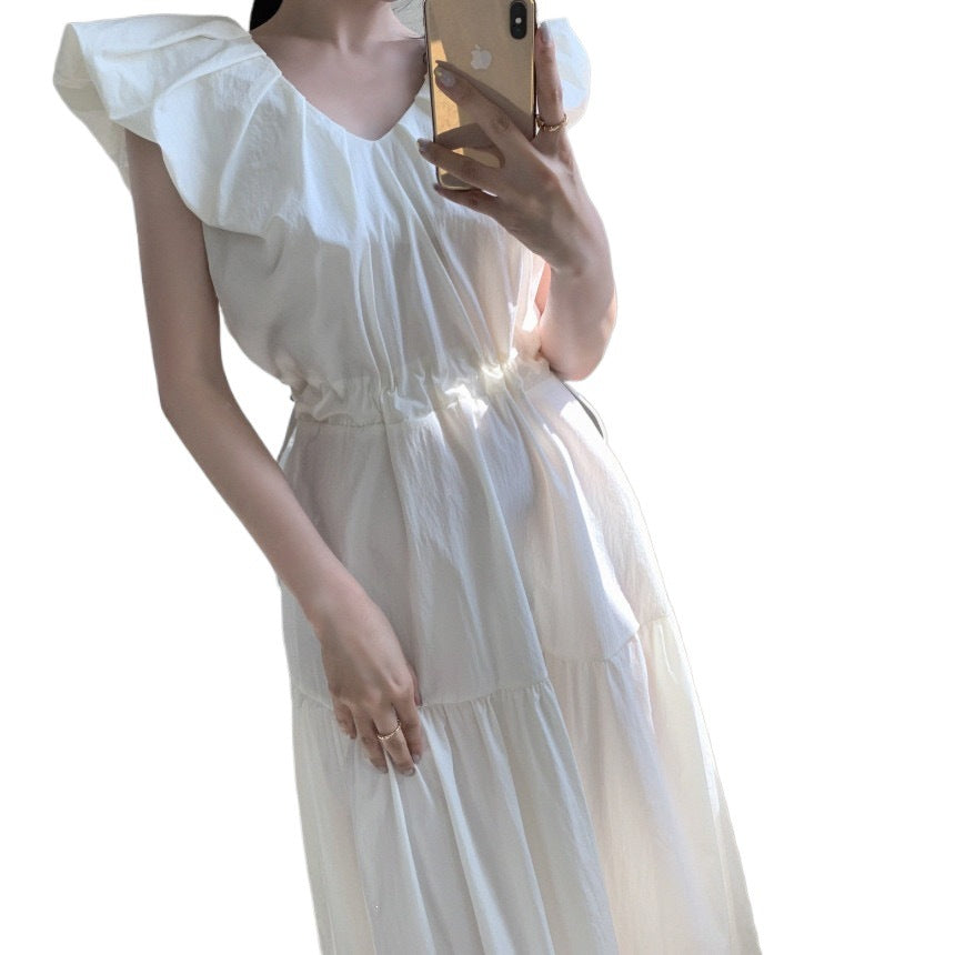 Elegantes Plissée-Kleid mit Rüschensaum