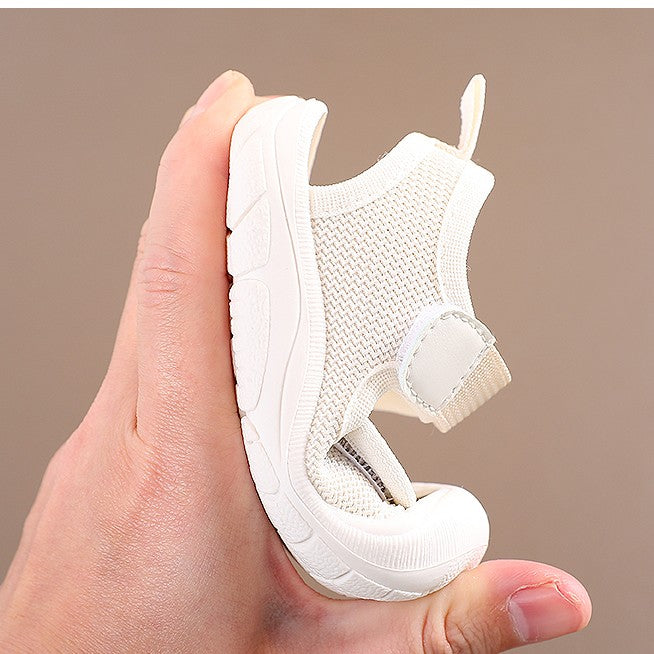 Babyschlappen mit Stickbärchen, weiche Sohle, rutschsicher