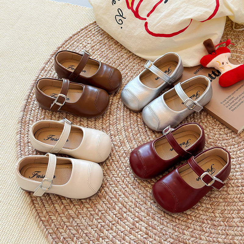 Einfache Leder Schuhe für Mädchen