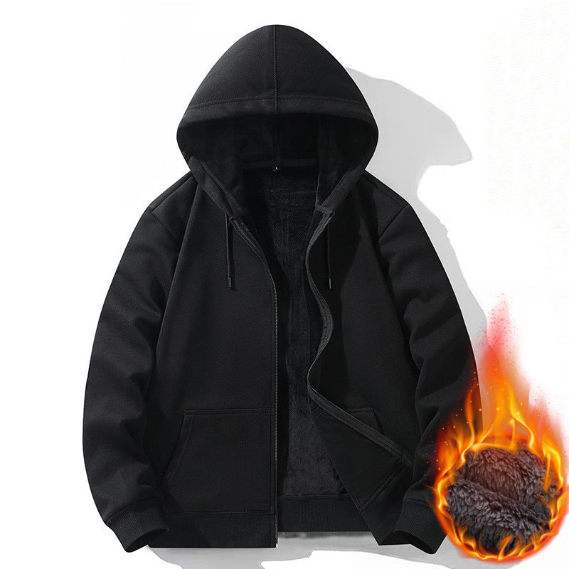 Herren Kapuzen-Cardigan Fleece-gefüttert