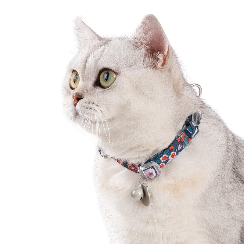 Halsband mit Glöckchen und Blumenmuster für Katzen – Bild 6 | LuxeStyle