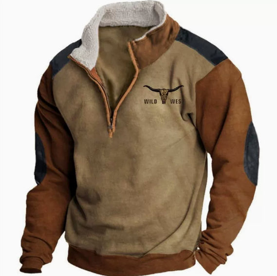 Langarm-Hoodie mit Rundhalsausschnitt, Halbzipper, Fleece-Einlage – Bild 2 | LuxeStyle