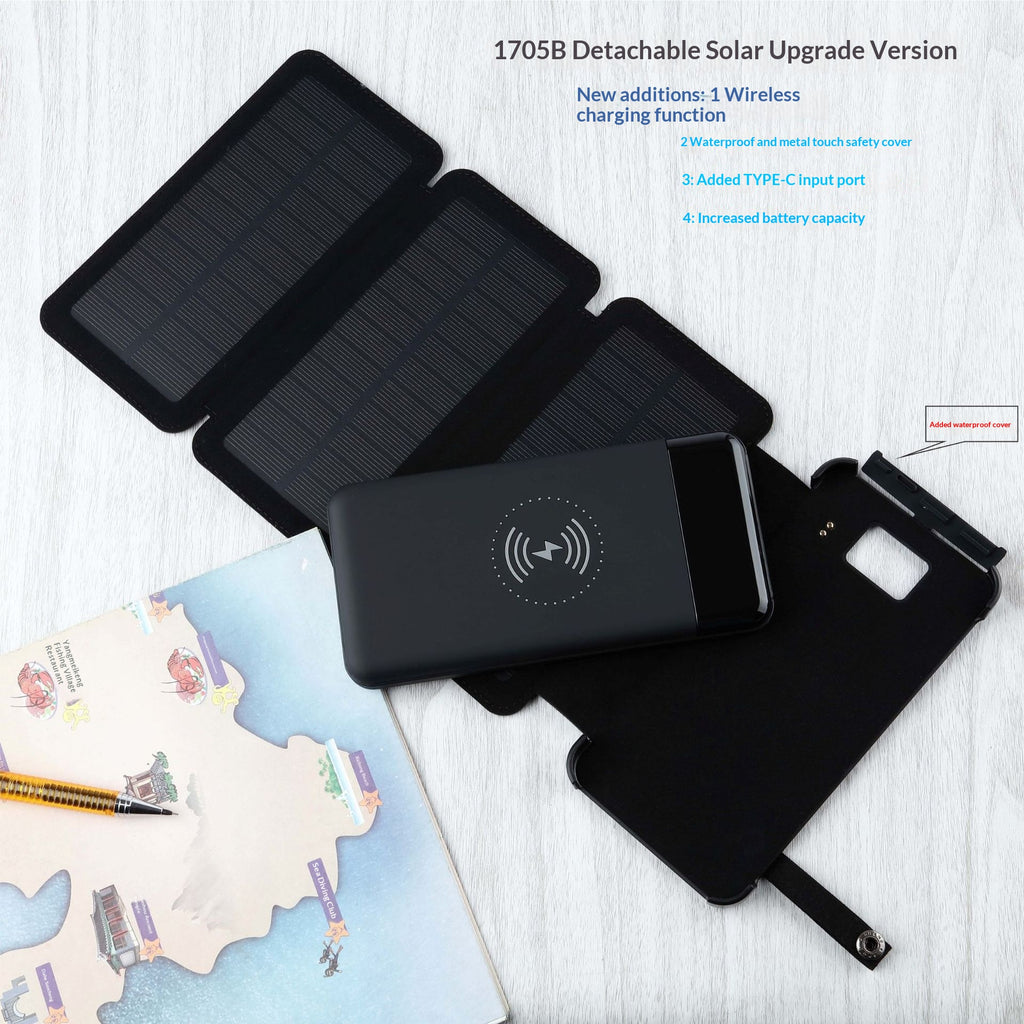 Faltbare Outdoor Power Bank 10'000 mAh mit Wireless Charging