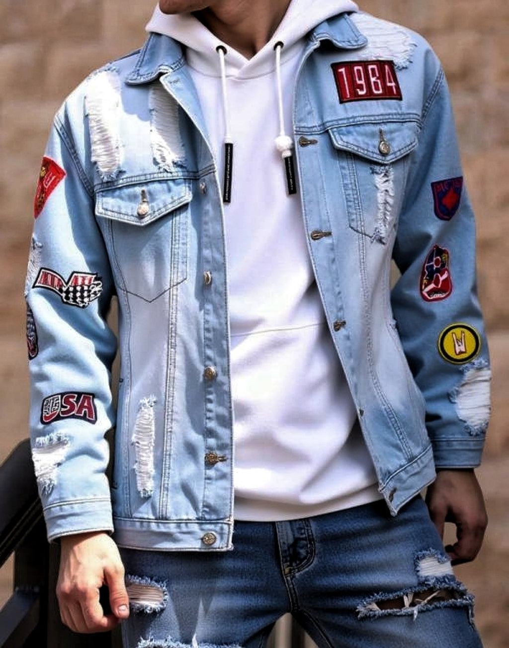 Taillierte Jeansjacke für Herren – Y102S – Ansicht 3