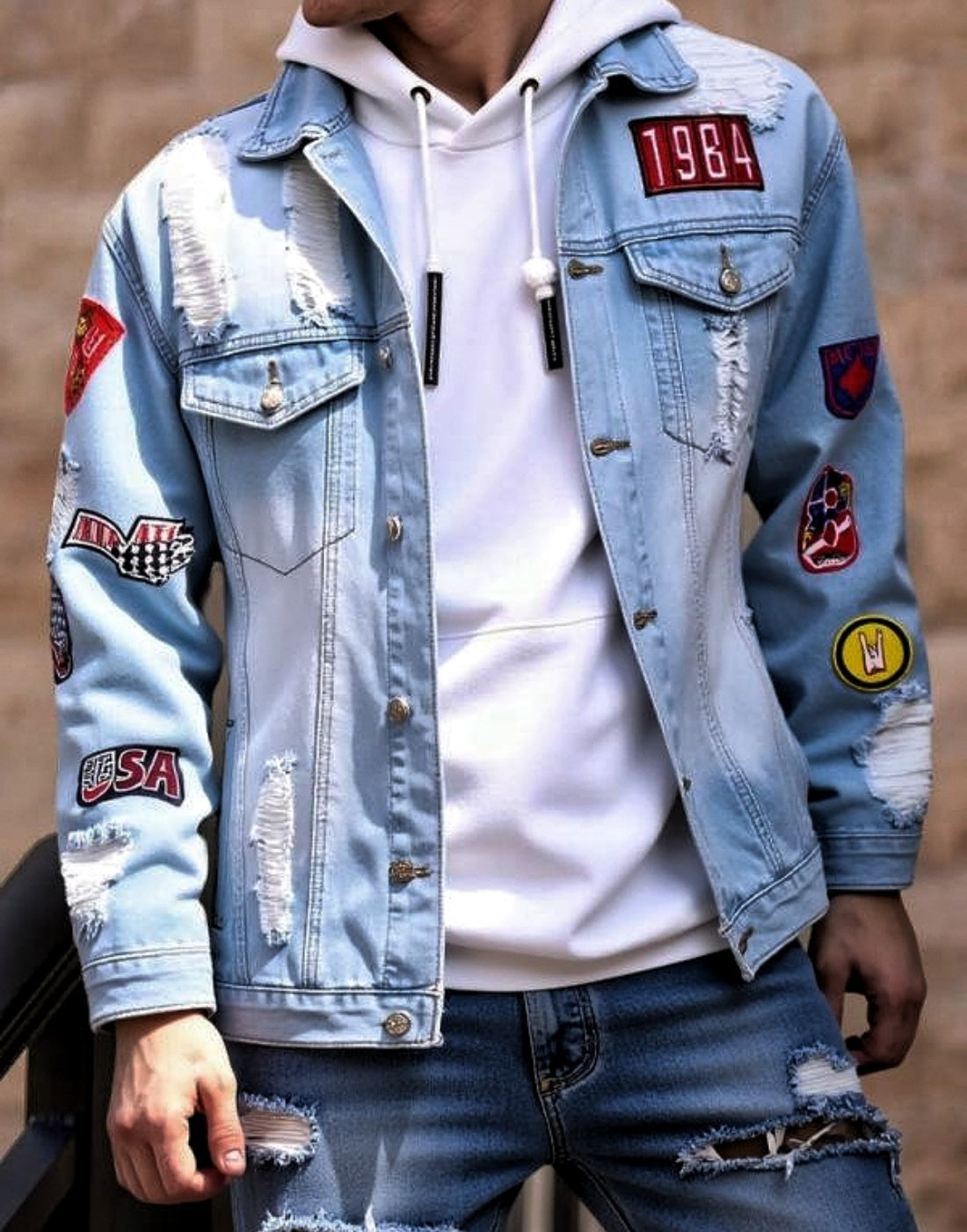 Taillierte Jeansjacke für Herren – Y102S – Ansicht 3