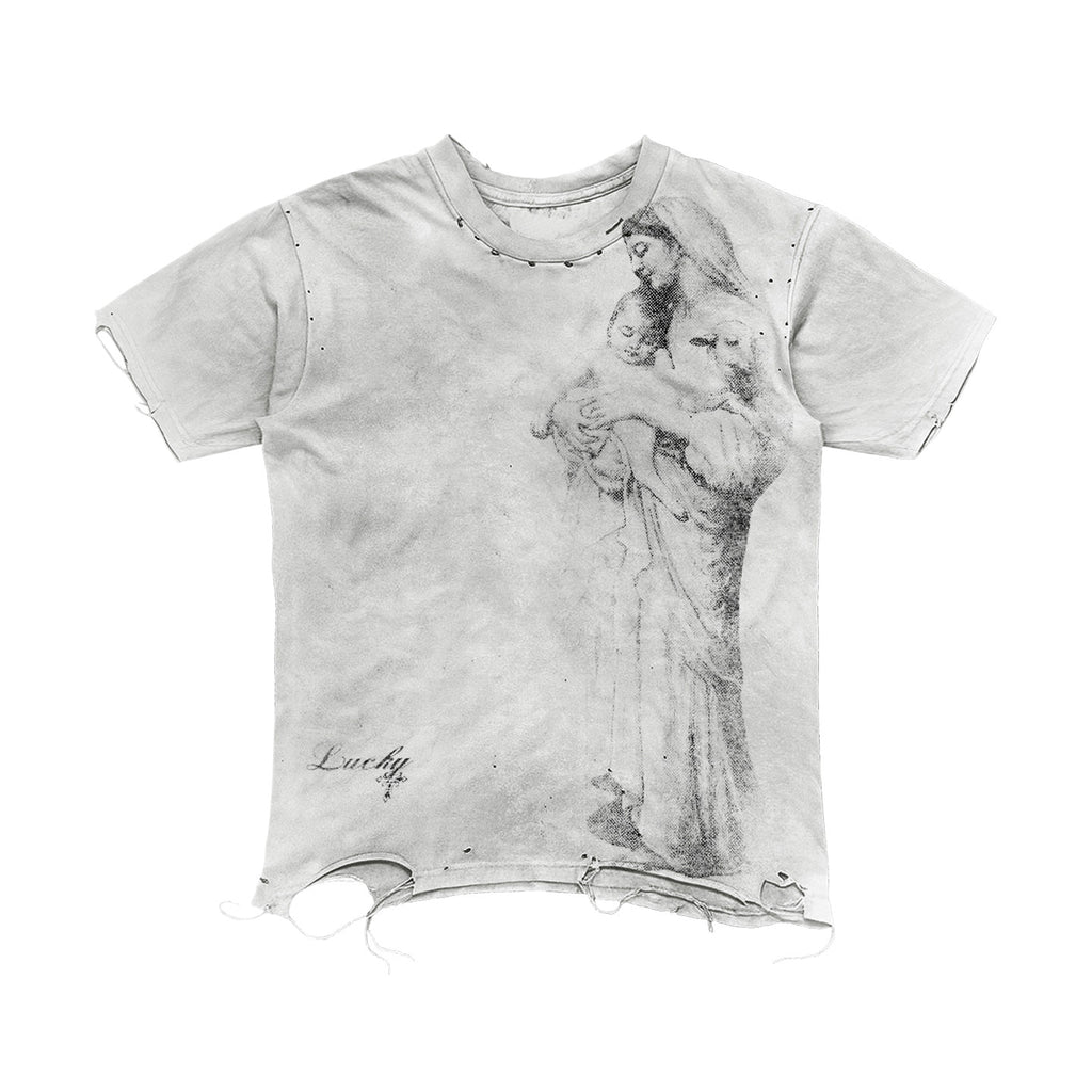 Rebellious Washed Distressed Short-sleeve Top