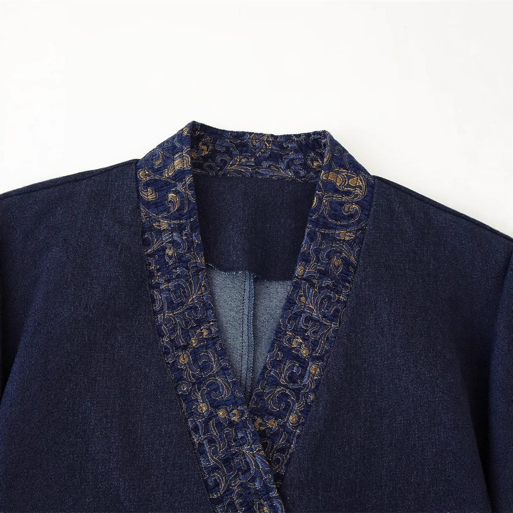 Lässige Jacquard-Kimono-Jacke